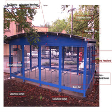 Load image into Gallery viewer, Ned Kelly Bike Shelters - bike shelters, ned kelly bike shelter, ned kelly parkiteer range - Australian Bollards