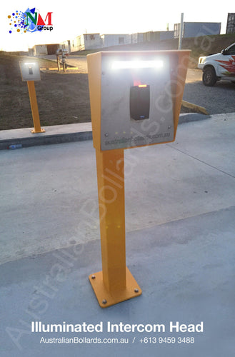 Access Control System - Card Reader Post & Head - Access Control, base plated bollards, forklift pedestrian warehouse safety, gooseneck card readers, surface mount bollards, Warehouse products - Australian Bollards  