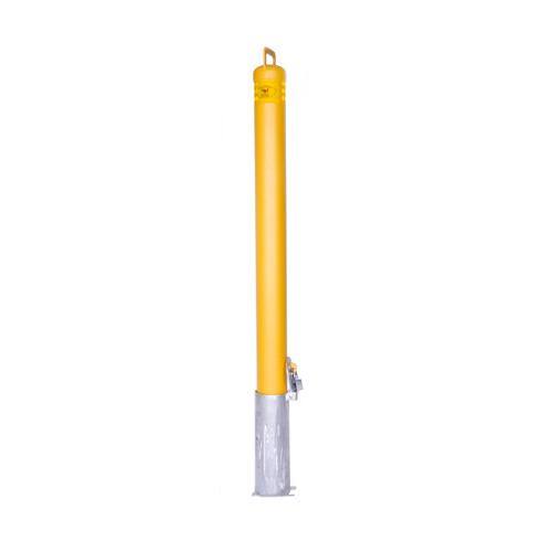 Anti-Ram Raid Access Control Removable Pad Lockable Bollard - AB-CDPL90-Y - anti ram raid roller door lock down kits, bollards, lockable bollards, Ram Raid bollards, removable bollards, sub-surface mounted bollards - Australian Bollards  