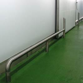 Factory/Warehouse Type - Floor Mounted Bump Rails - bump rails, crash rails, crash rails bumper guards, custom made, property & asset protection, stainless steel bump rails - Australian Bollards  