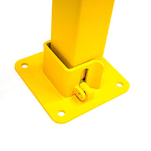 Load image into Gallery viewer, Foldable Bollard - base plated bollards, bollards, collapsible bollards, fixed bollards, fold down bollards, lockable bollards, parking bollards, surface mount bollards - Australian Bollards  

