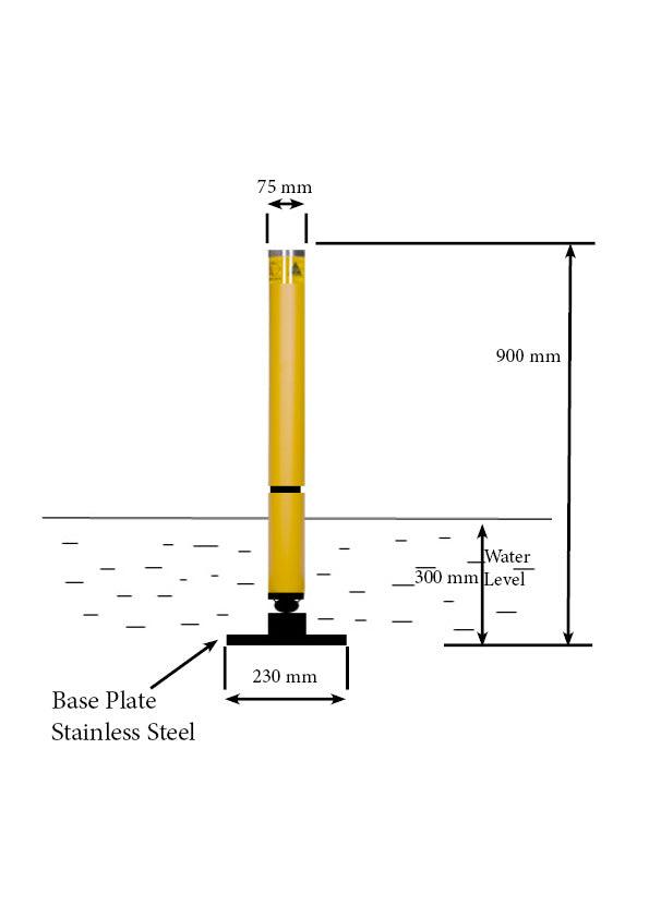 Nappe Flow Flexi Splitter Pier Bollard - nappe flow flexi splitter pier bollards - Australian Bollards  