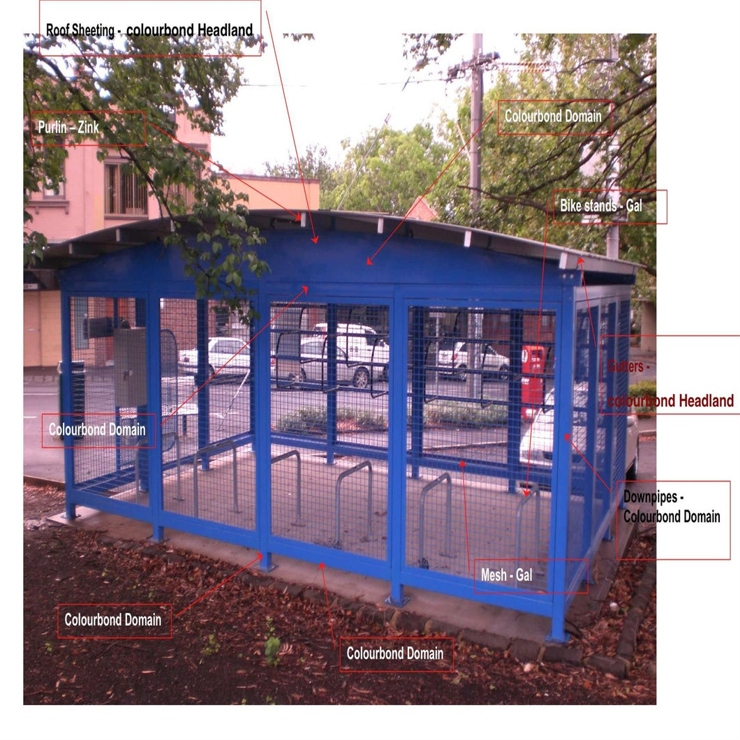 Ned Kelly Bike Shelters - bike shelters, ned kelly bike shelter, ned kelly parkiteer range - Australian Bollards  