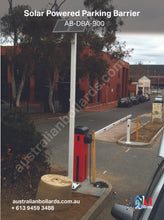 Load image into Gallery viewer, Solar Powered Boom Gate - Your Carbon Neutral Solution to Parking Security - barriers, crash rail containment barriers, custom made, Parking Barriers - Australian Bollards  
