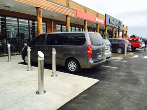 Stainless Steel - Designer Curved Bollard - base plated bollards, bollards, designer bollards, stainless steel bollards, surface mount bollards - Australian Bollards  