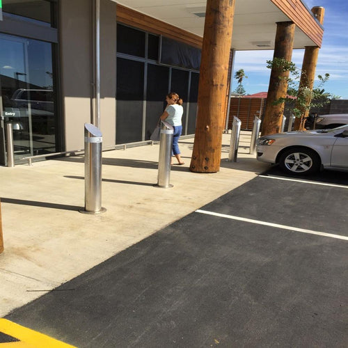 Stainless Steel - Designer Curved Bollard - base plated bollards, bollards, designer bollards, stainless steel bollards, surface mount bollards - Australian Bollards  