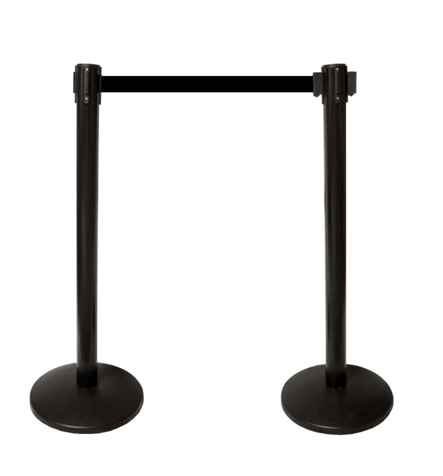 Tensile Retractable Belt Barrier - Belt Stanchions - COVID-19 Range, crowd control stanchions, tensile retractable belt barrier - Australian Bollards  