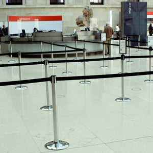 Tensile Retractable Belt Barrier - Belt Stanchions - COVID-19 Range, crowd control stanchions, tensile retractable belt barrier - Australian Bollards  